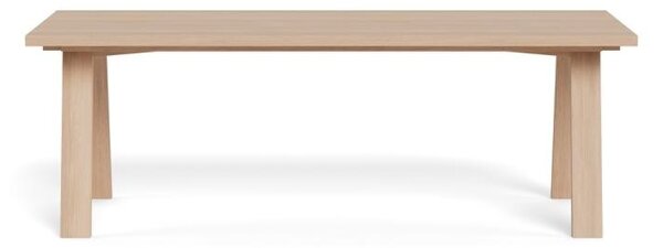 Masa dining Lamberth, Alb, 75x220x100 cm