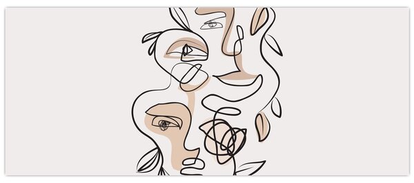 Tablou - Line art facials (120x50 cm)