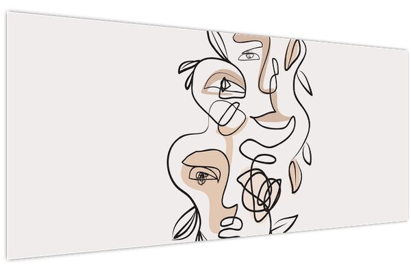 Tablou - Line art facials (120x50 cm)
