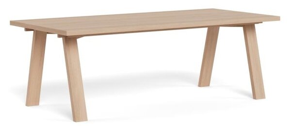 Masa dining Lamberth, Alb, 75x220x100 cm