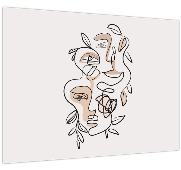 Tablou - Line art facials (70x50 cm)