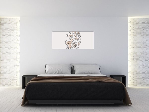 Tablou - Line art facials (120x50 cm)
