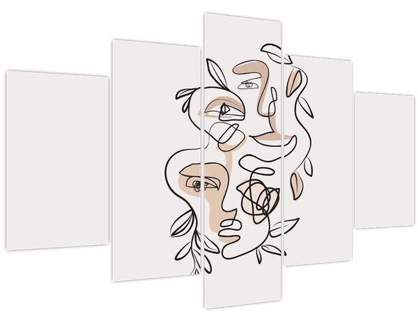 Tablou - Line art facials (150x105 cm)