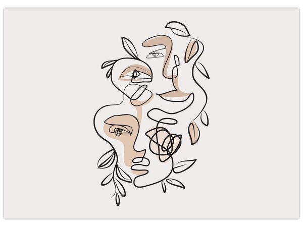 Tablou - Line art facials (70x50 cm)