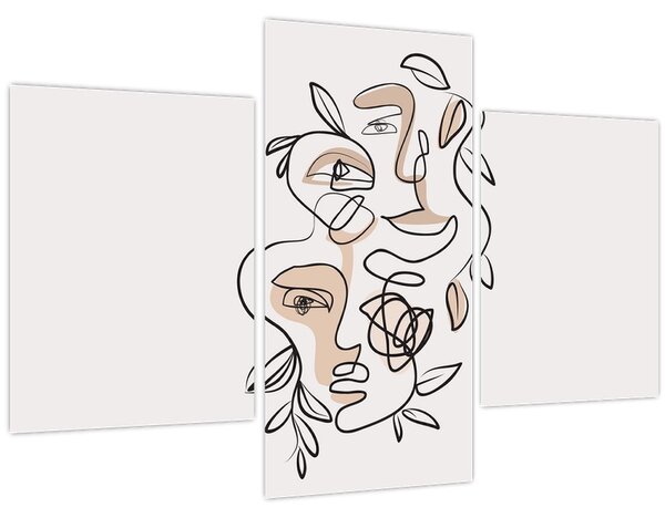 Tablou - Line art facials (90x60 cm)