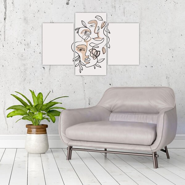 Tablou - Line art facials (90x60 cm)