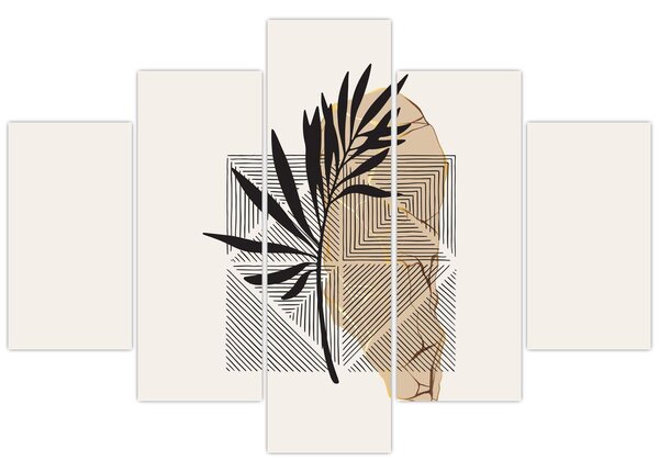 Tablou - Abstracție cu frunze tropicale N⁰1 (150x105 cm)