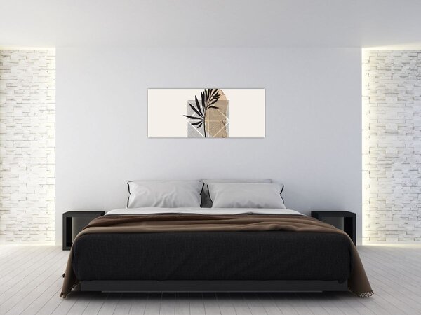Tablou - Abstracție cu frunze tropicale N⁰1 (120x50 cm)