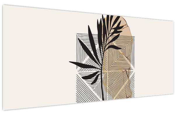 Tablou - Abstracție cu frunze tropicale N⁰1 (120x50 cm)