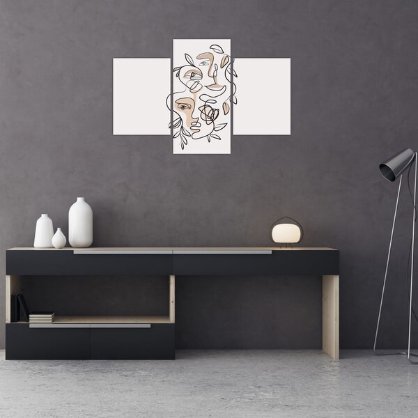 Tablou - Line art facials (90x60 cm)