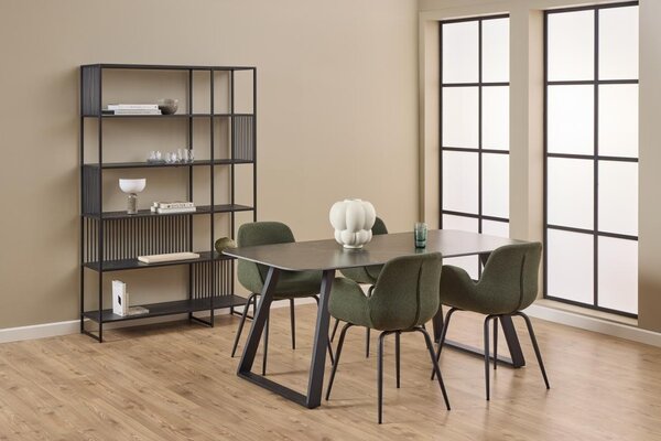 Biblioteca Strington, Negru, 185x120x35 cm