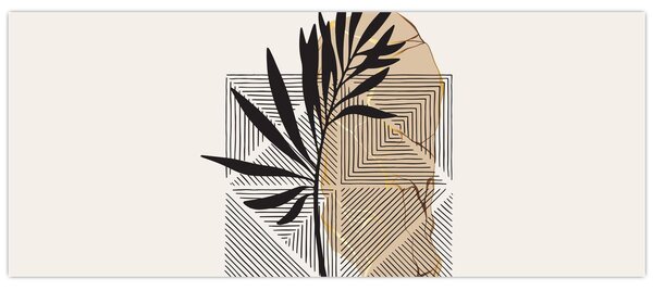 Tablou - Abstracție cu frunze tropicale N⁰1 (120x50 cm)