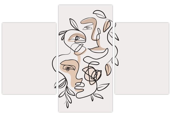 Tablou - Line art facials (90x60 cm)