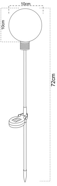 Globo 33802-12 - Lampă solară cu LED, 0,06 W / 3,2 V, IP44