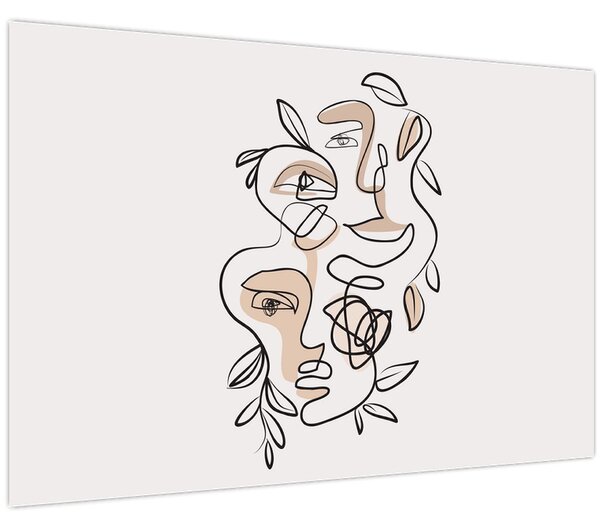 Tablou - Line art facials (90x60 cm)