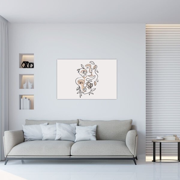 Tablou - Line art facials (90x60 cm)