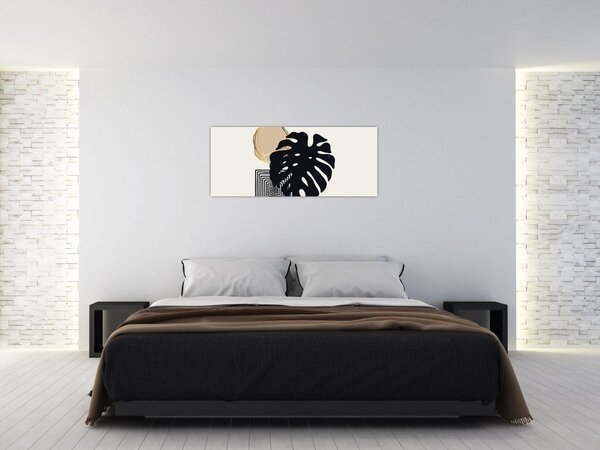 Tablou - Abstracție cu frunze tropicale N⁰2 (120x50 cm)