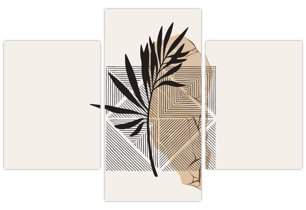 Tablou - Abstracție cu frunze tropicale N⁰1 (90x60 cm)