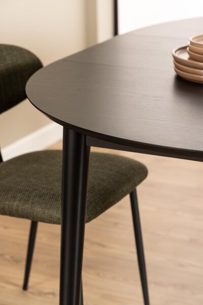 Masa dining Montreux, Negru, 75x154x115 cm