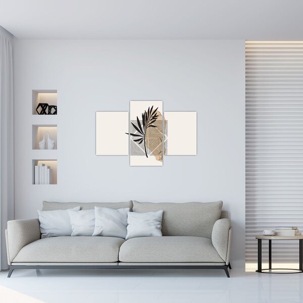 Tablou - Abstracție cu frunze tropicale N⁰1 (90x60 cm)