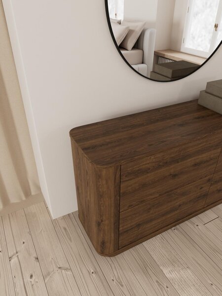 Comoda Atmore, Gri, 75x160x40 cm