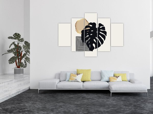 Tablou - Abstracție cu frunze tropicale N⁰2 (150x105 cm)