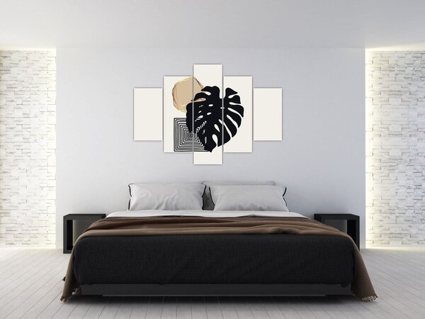 Tablou - Abstracție cu frunze tropicale N⁰2 (150x105 cm)