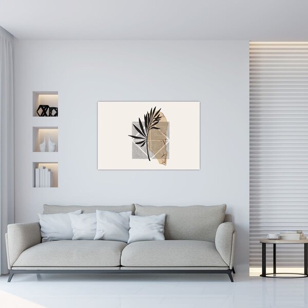 Tablou - Abstracție cu frunze tropicale N⁰1 (90x60 cm)