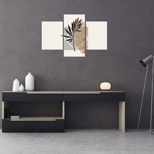 Tablou - Abstracție cu frunze tropicale N⁰1 (90x60 cm)
