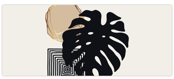 Tablou - Abstracție cu frunze tropicale N⁰2 (120x50 cm)