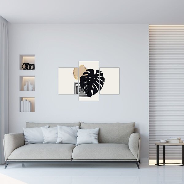 Tablou - Abstracție cu frunze tropicale N⁰2 (90x60 cm)