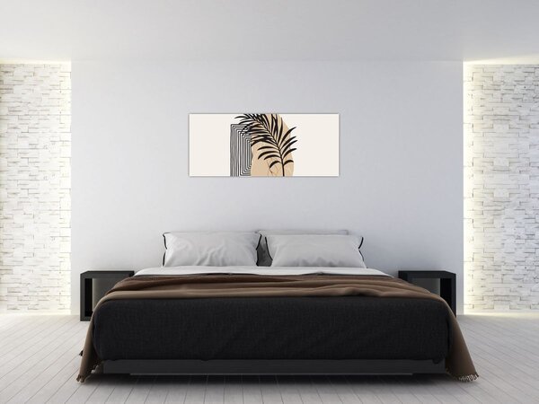 Tablou - Abstracție cu frunze tropicale N⁰3 (120x50 cm)
