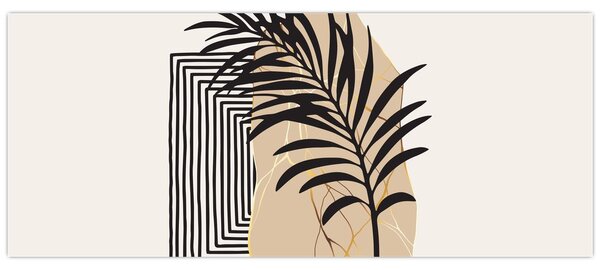 Tablou - Abstracție cu frunze tropicale N⁰3 (120x50 cm)