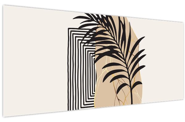 Tablou - Abstracție cu frunze tropicale N⁰3 (120x50 cm)
