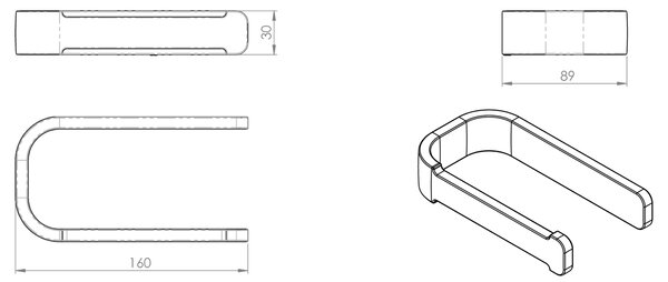 Gedy Gedy, suport hârtie igienică OUTLINE, negru mat, 322414