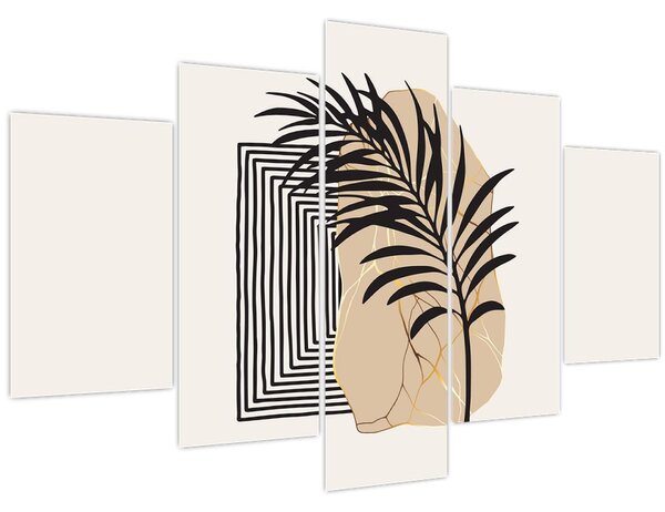 Tablou - Abstracție cu frunze tropicale N⁰3 (150x105 cm)
