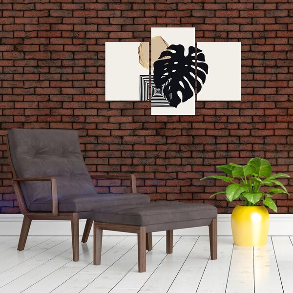 Tablou - Abstracție cu frunze tropicale N⁰2 (90x60 cm)