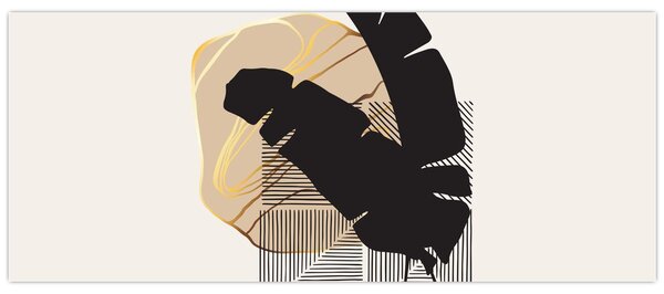 Tablou - Abstracție cu frunze tropicale N⁰4 (120x50 cm)