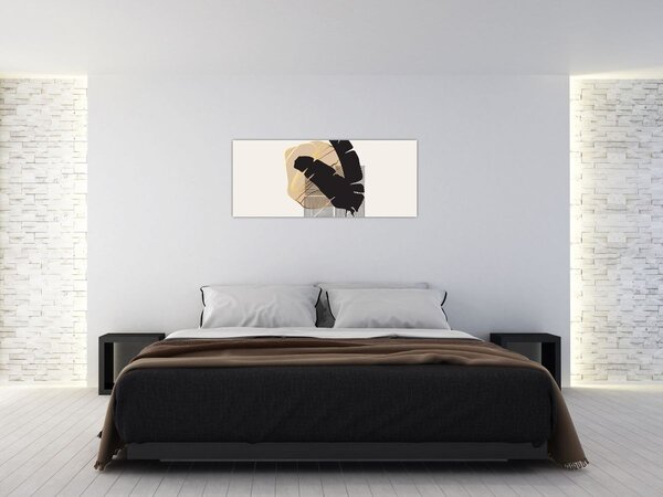 Tablou - Abstracție cu frunze tropicale N⁰4 (120x50 cm)