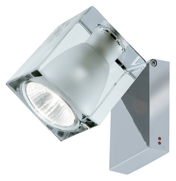Fabbian Cubetto aplică perete GU10 crom/clar, reglabil, Transparent, Camera de zi / sufragerie, Sticlă, Design