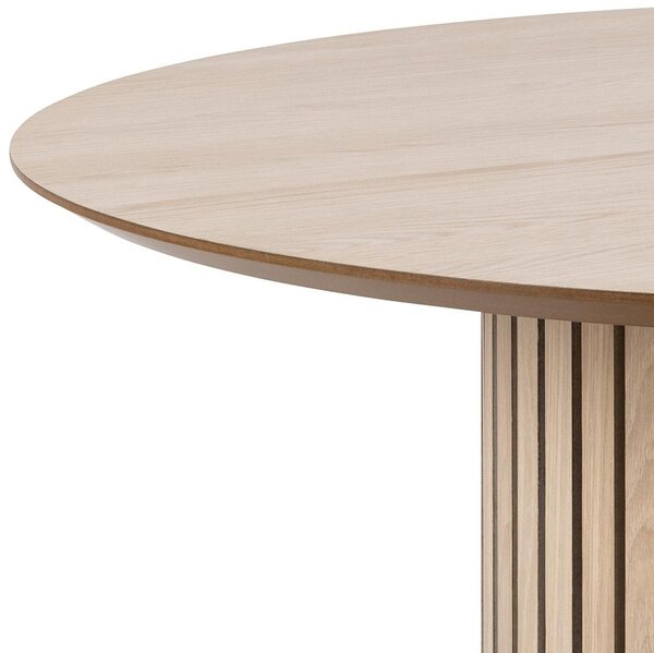 Masa dining Linley, Alb, 75x120x120 cm
