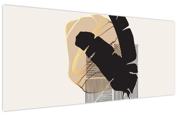 Tablou - Abstracție cu frunze tropicale N⁰4 (120x50 cm)