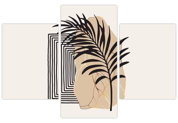 Tablou - Abstracție cu frunze tropicale N⁰3 (90x60 cm)