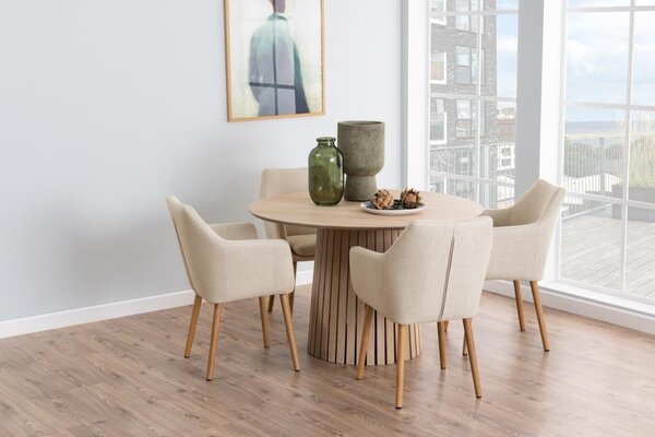 Masa dining Christo, Alb, 75x120x120 cm