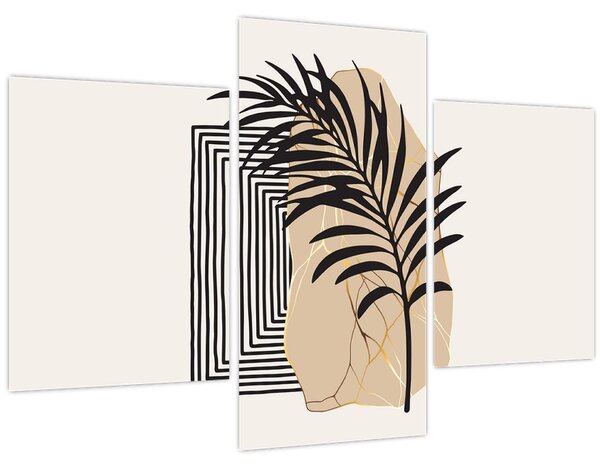 Tablou - Abstracție cu frunze tropicale N⁰3 (90x60 cm)