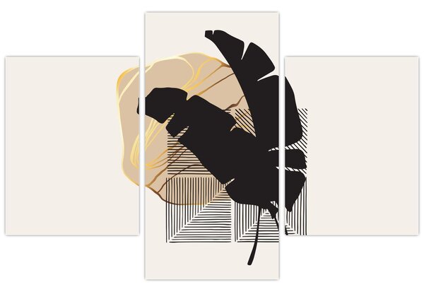Tablou - Abstracție cu frunze tropicale N⁰4 (90x60 cm)