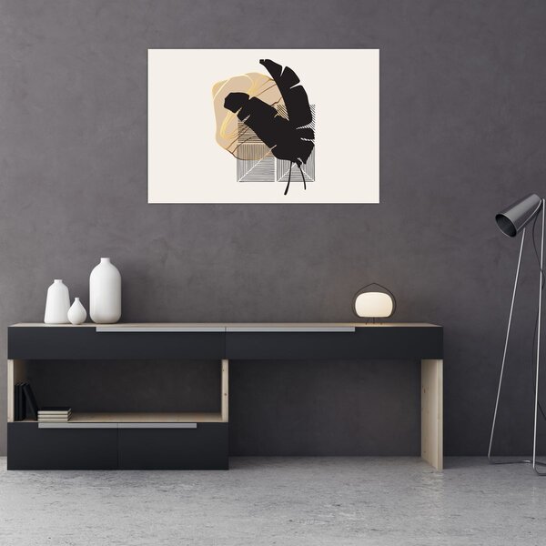Tablou - Abstracție cu frunze tropicale N⁰4 (90x60 cm)