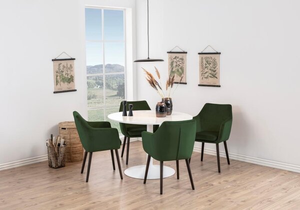 Masa dining Tarifa, Alb, 75x110x110 cm