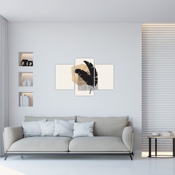 Tablou - Abstracție cu frunze tropicale N⁰4 (90x60 cm)