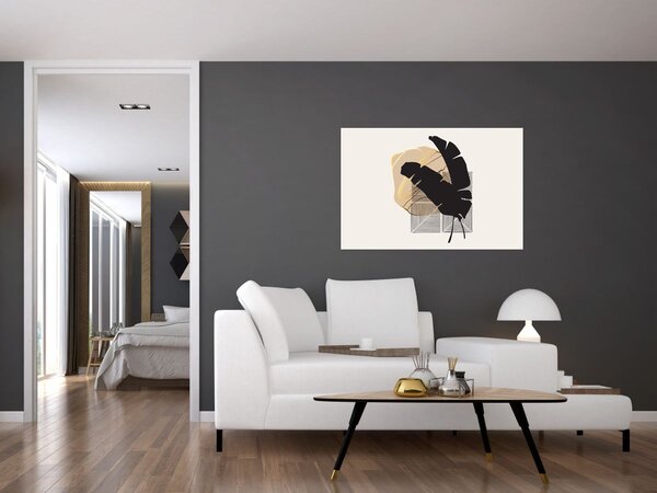 Tablou - Abstracție cu frunze tropicale N⁰4 (90x60 cm)